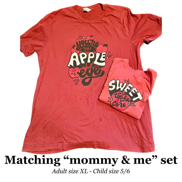 Mommy & Me Matching Apple T-Shirts - Picture 1 of 3